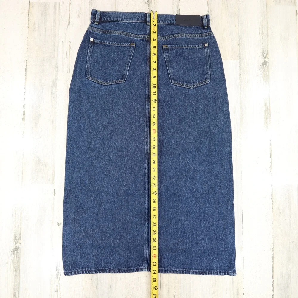7 for All Mankind Maxi Skirt Womens 29 Blue Note Lyocell Soft Stretch Denim